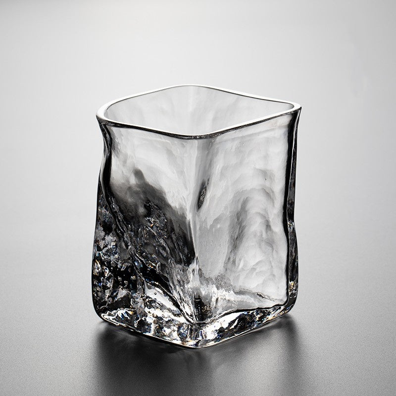 KAGAMI Edo Kiriko Whiskey Glass Hammer Pattern Rock Glass