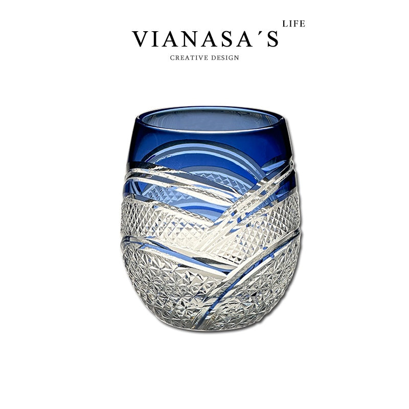 VIANASA'S Shimmering Full Moon Edo Kiriko Whiskey Glass