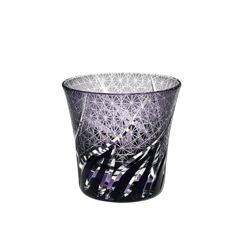 VIANASA'S Purple Afterglow Edo Kiriko Whiskey Glass GoGlassCup