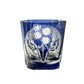 Japanese Handmade Edo Kiriko Whiskey Glass-Blue Owl
