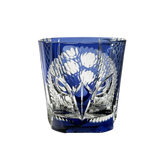 Japanese Handmade Edo Kiriko Whiskey Glass-Blue Owl