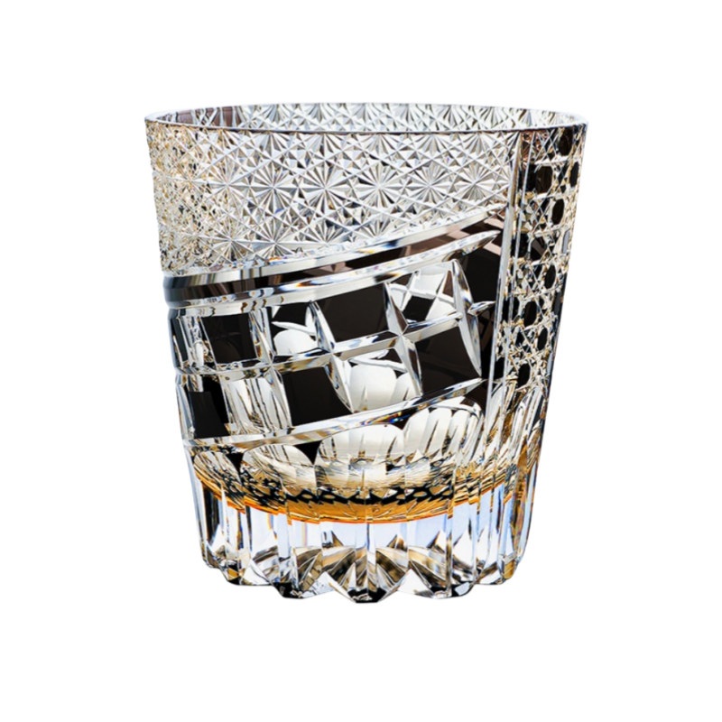 KAGAMI Edo Kiriko Hand-carved Longan Eye Whiskey Glass - Goglasscup