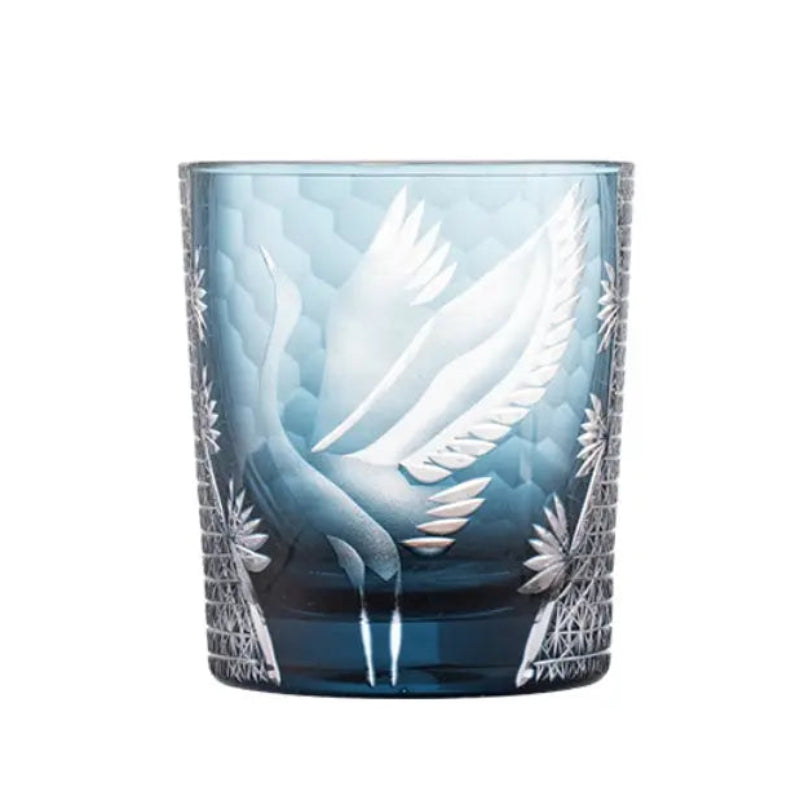 KAGAMI Edo Kiriko Whiskey Glass Crane