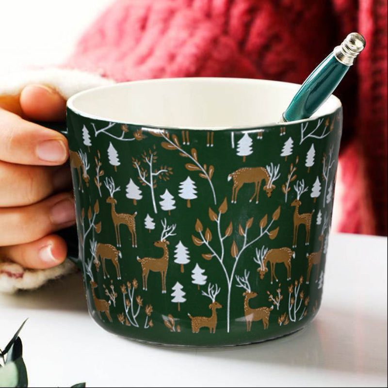 TLIFE Christmas Forest Series Ceramic Mug GoGlassCup