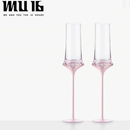 MU16 Black Cupid Champagne Glass Wedding Gift Crystal Goblet Gift Box