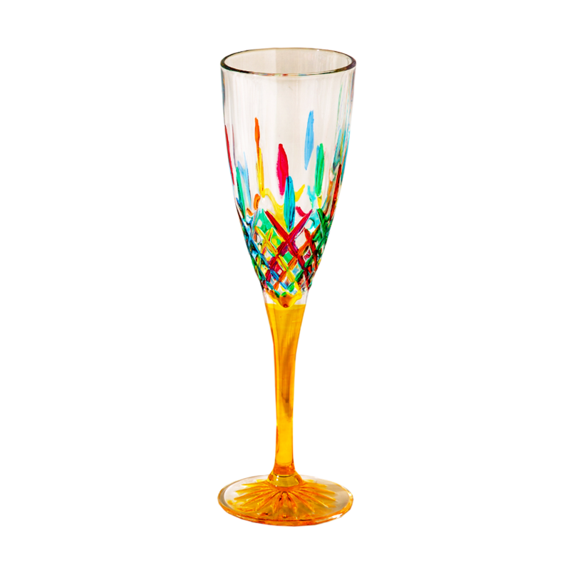 ZECCHIN Painted Temple Series Champagne Glasses - Goglasscup