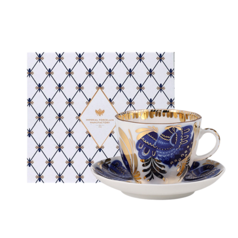 LOMONOSOV Golden Garden Coffee Cup – Premium Fine Ceramic English-Style Afternoon Tea Set