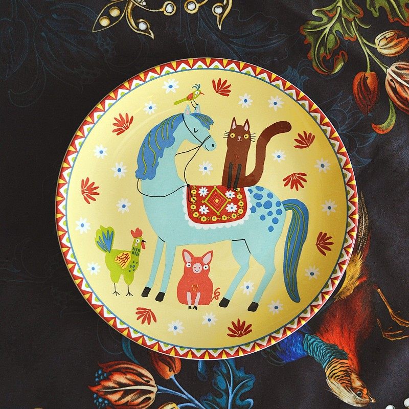 Nordic Countryside Underglaze Ceramic Dinner Plate