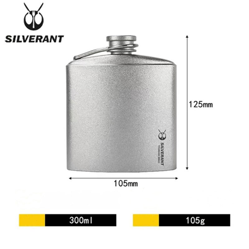 SILVERANT Pure Titanium Outdoors Hip Flask