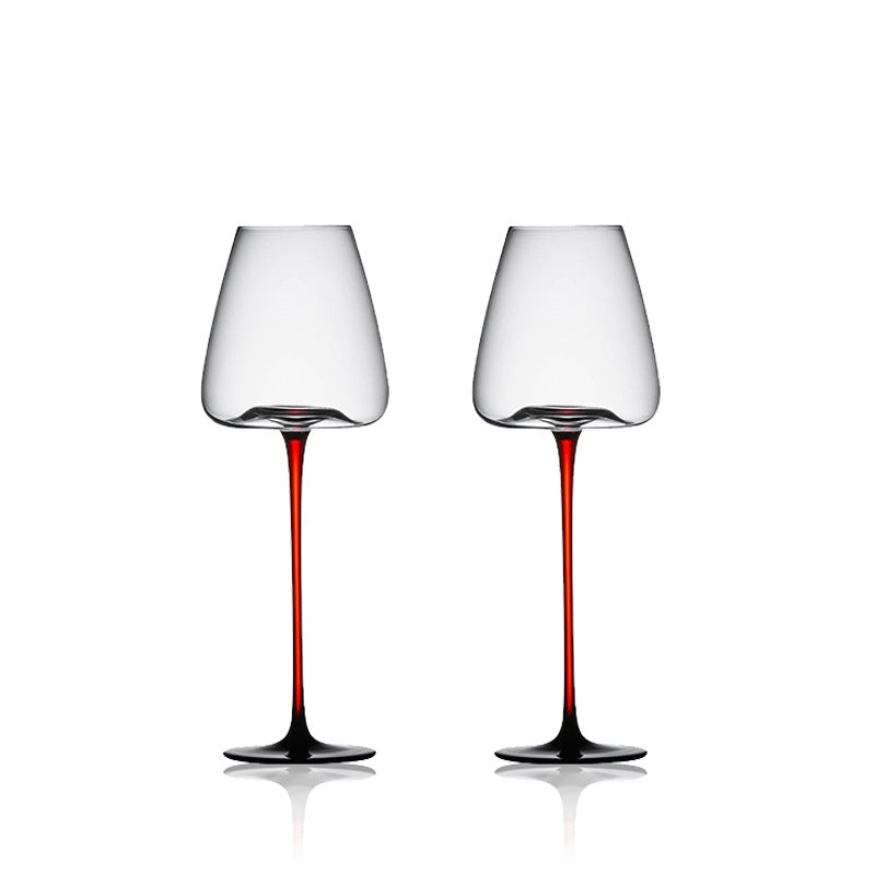 TLIFE Black Burgundy Wine Glasses