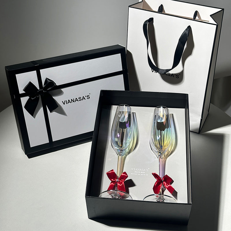 VIANASA'S Dream Pearls Colored Champagne Glasses - Goglasscup