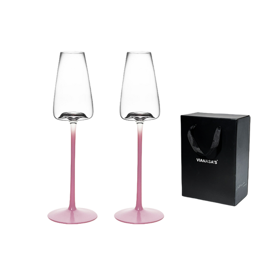 VIANASA'S Carat Pink Champagne Flutes