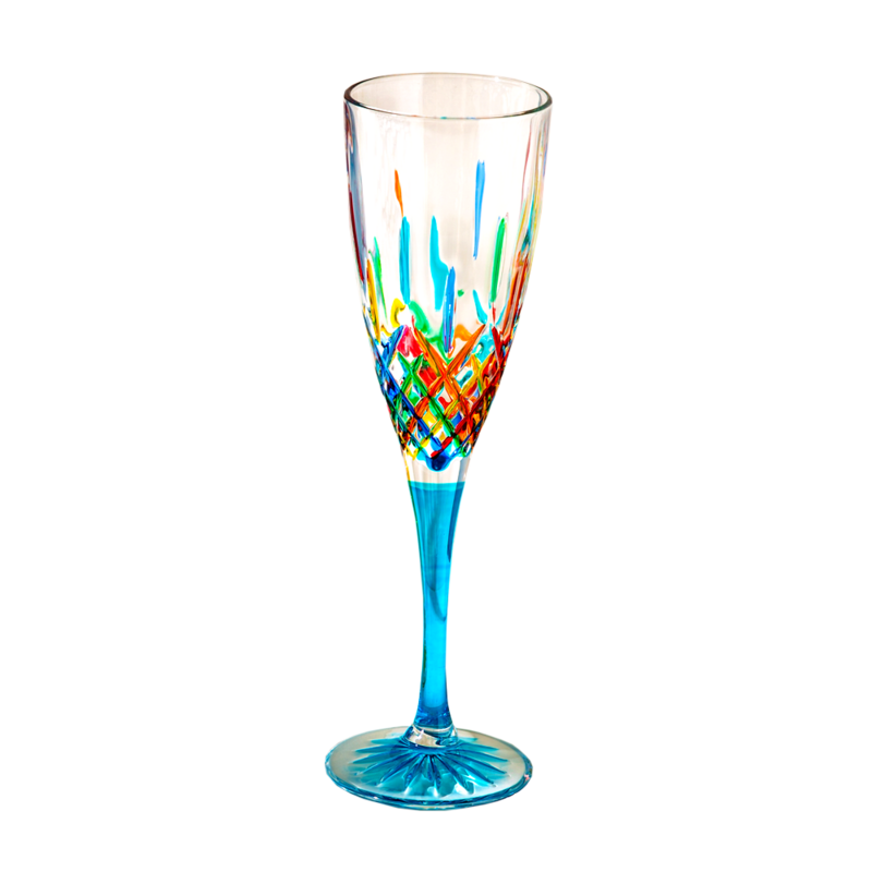 ZECCHIN Painted Temple Series Champagne Glasses - Goglasscup