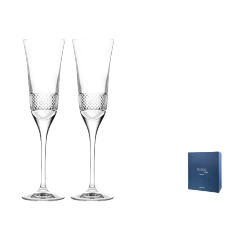 DA VINCI Hand Cut Fiesole Series Champagne Flutes - Goglasscup