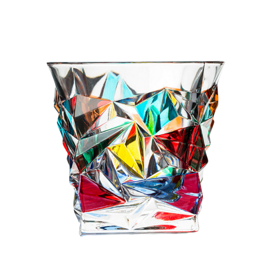 ZECCHIN Copa de Vino de Vidrio de Colores Copa de Vino de Mosaico de Whisky