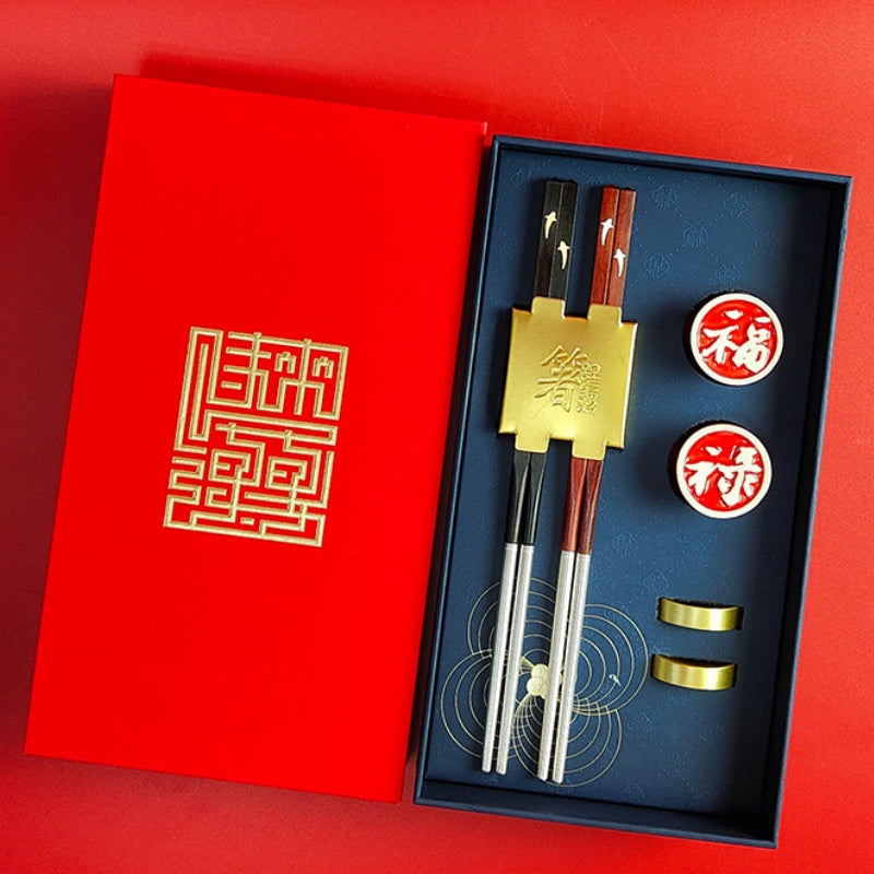 High-end Silver Chopsticks Gift Box-Chinese Characteristic Gift