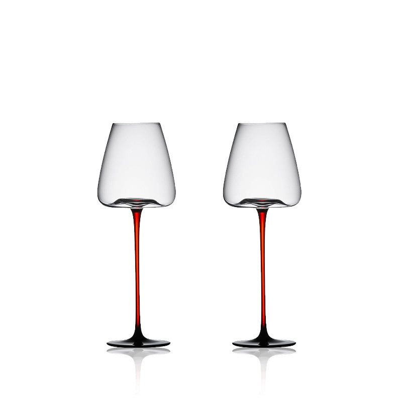 TLIFE Black Burgundy Wine Glasses