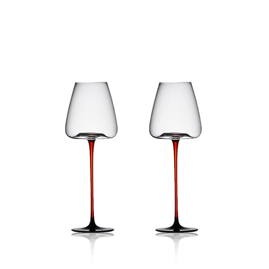 THREE LIFE Black Burgundy Wine Glasses