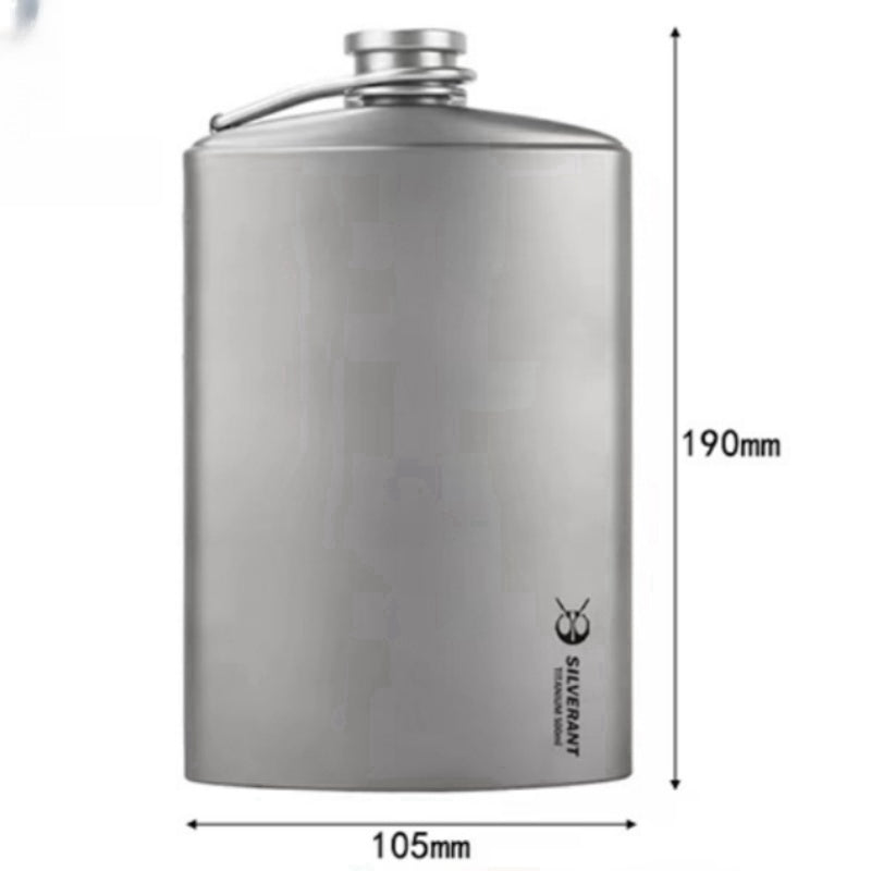 SILVERANT Pure Titanium Outdoors Hip Flask