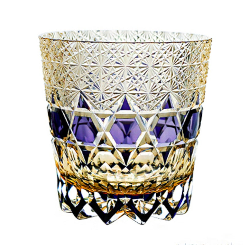 KAGAMI Edo Kiriko Hand-carved Longan Eye Whiskey Glass - Goglasscup