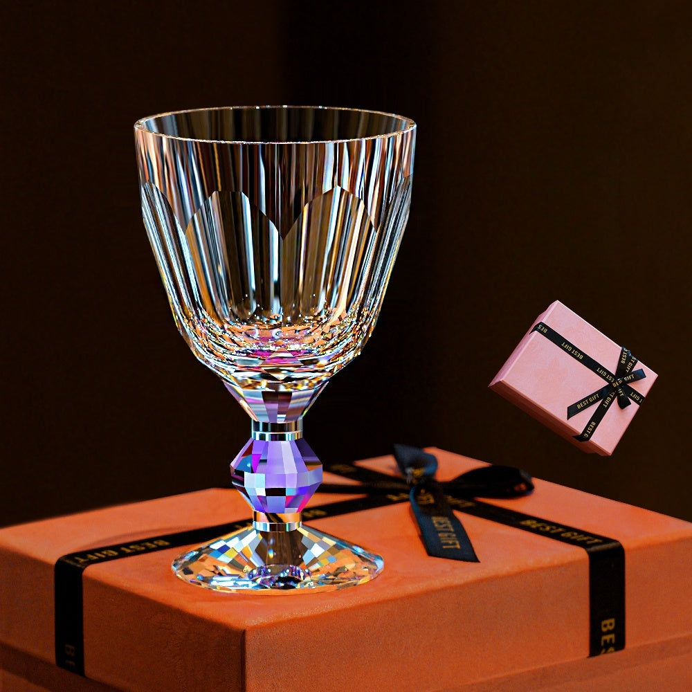 French Rose Flower Crystal Champagne Flute K9 - Lead Free