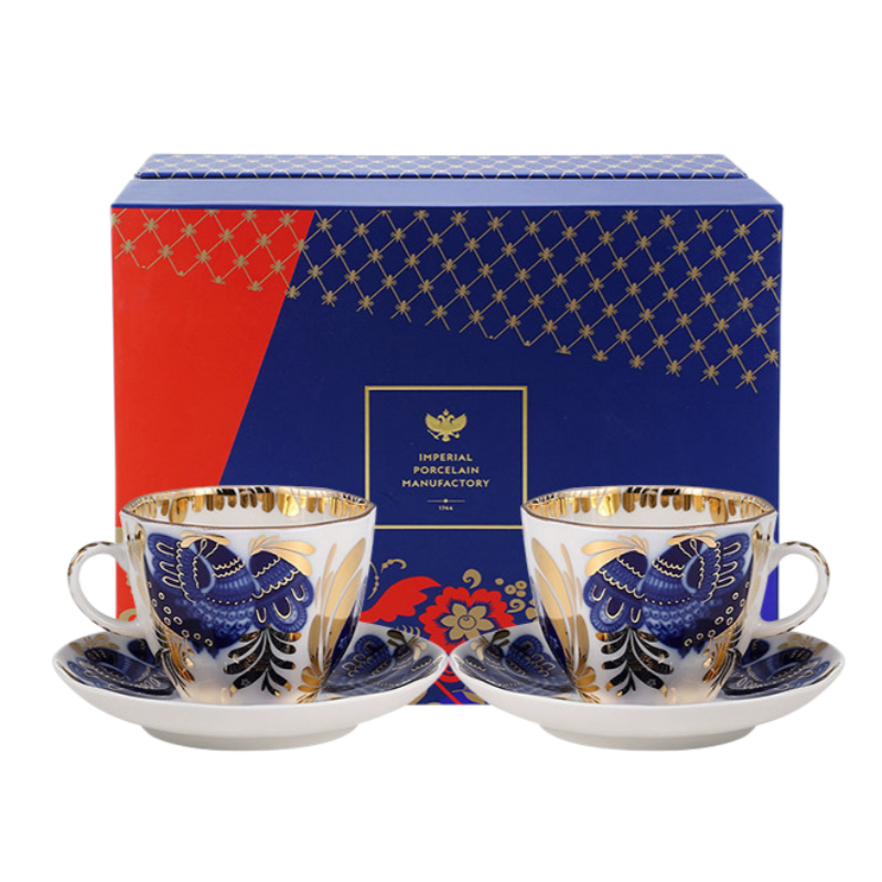 LOMONOSOV Golden Garden Coffee Cup – Premium Fine Ceramic English-Style Afternoon Tea Set