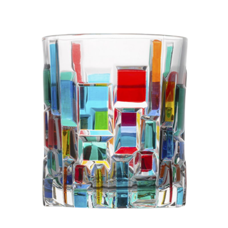 ZECCHIN Colored Glass Whiskey Colorful Van Gogh Pattern Glass