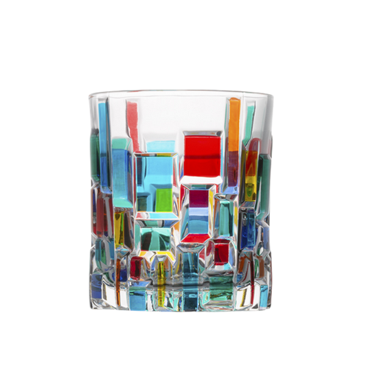 ZECCHIN Copa de Vino de Vidrio de Colores Copa de Vino de Mosaico de Whisky
