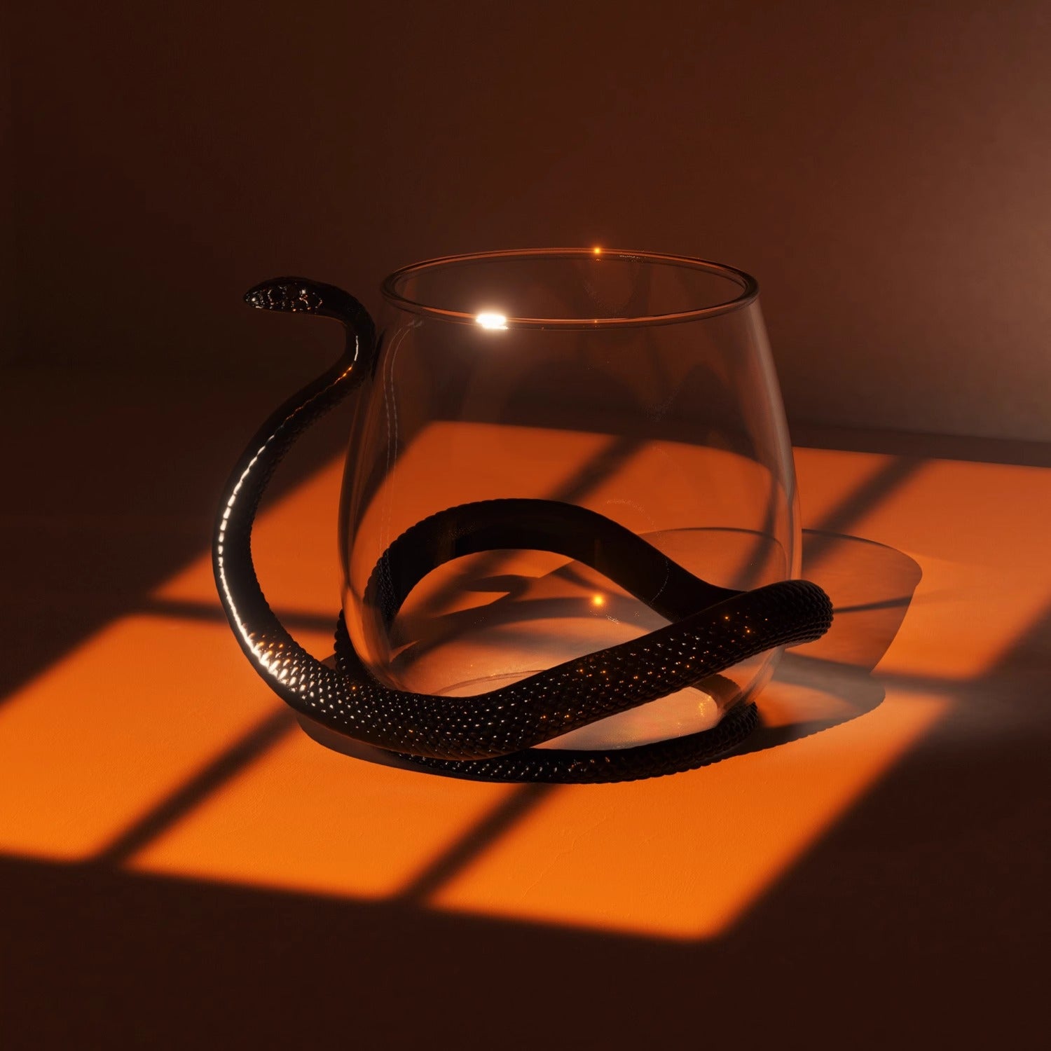 Snake and Glass Designer Wine Glasses