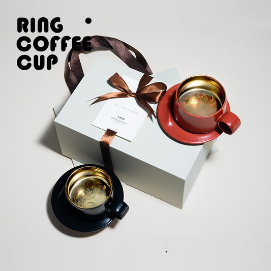 Cherry Blossom Couple Mugs - Matching Ceramic Coffee Cups, Wedding Gift Set with Gift Box