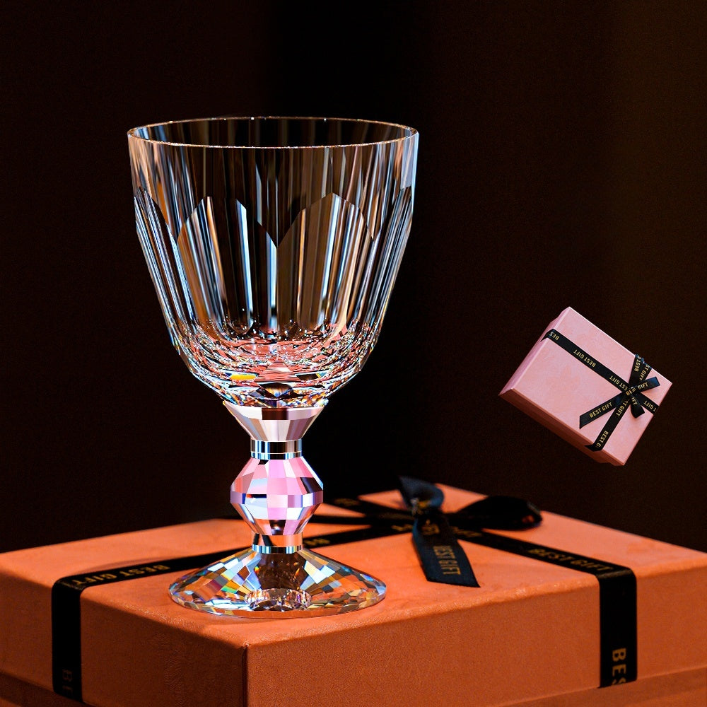 French Rose Flower Crystal Champagne Flute K9 - Lead Free