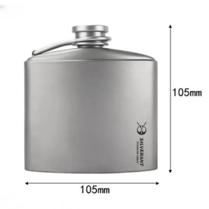 SILVERANT Pure Titanium Outdoors Hip Flask Goglasscup