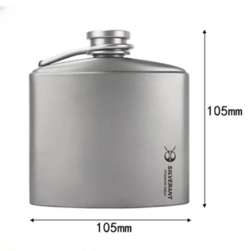 SILVERANT Pure Titanium Outdoors Hip Flask Goglasscup