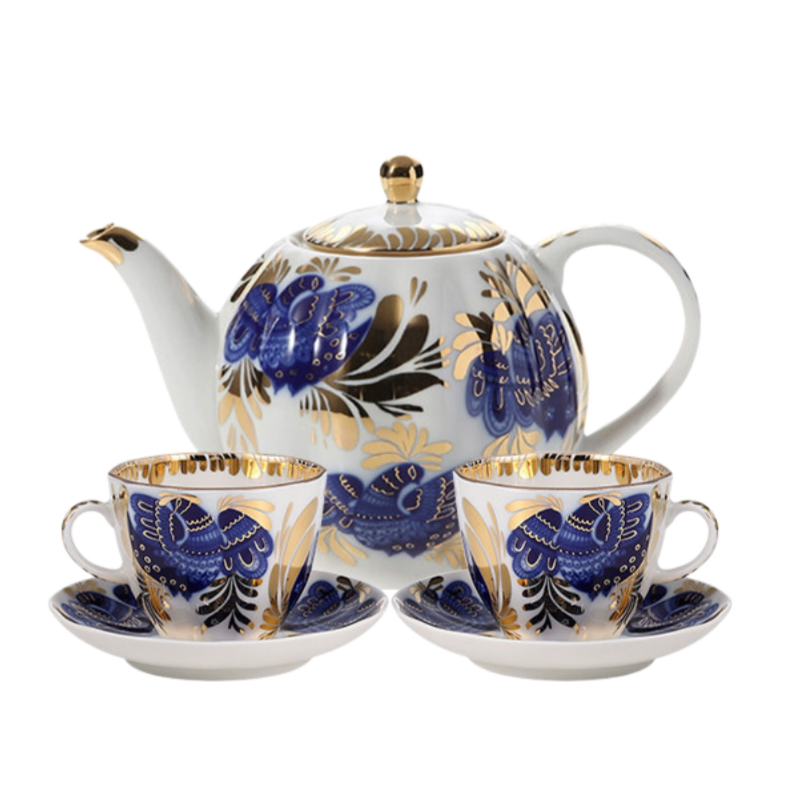 LOMONOSOV Golden Garden Coffee Cup – Premium Fine Ceramic English-Style Afternoon Tea Set