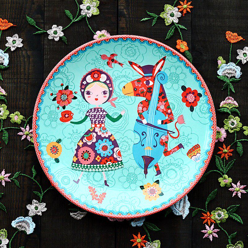 Nordic Countryside Underglaze Ceramic Dinner Plate
