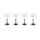 LOMONOSOV Cobalt Blue Checkered Crystal Champagne Flutes - Goglasscup