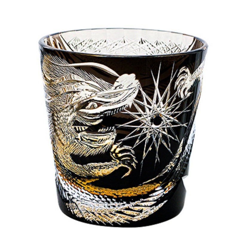 KAGAMI Edo Kiriko Hand-carved Longan Eye Whiskey Glass - Goglasscup