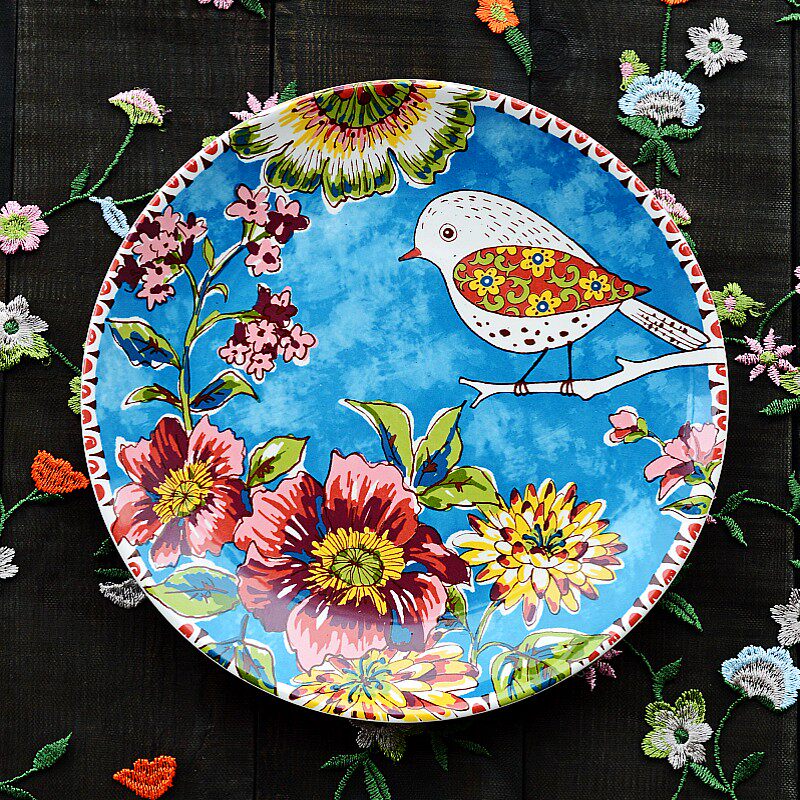 Nordic Countryside Underglaze Ceramic Dinner Plate