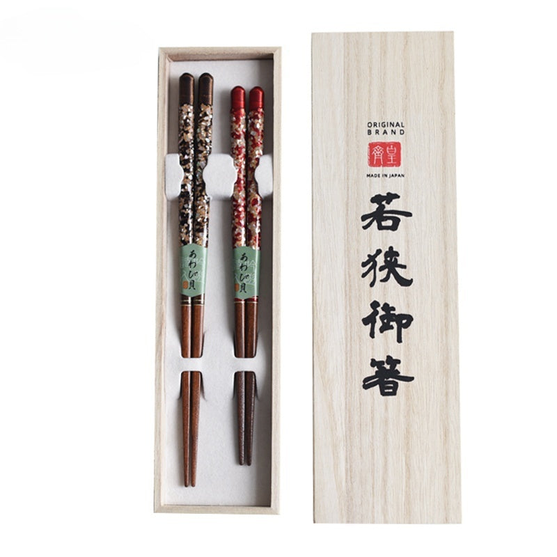 KAWAI WAKASANURI Inlaid Shell Chopsticks Goglasscup