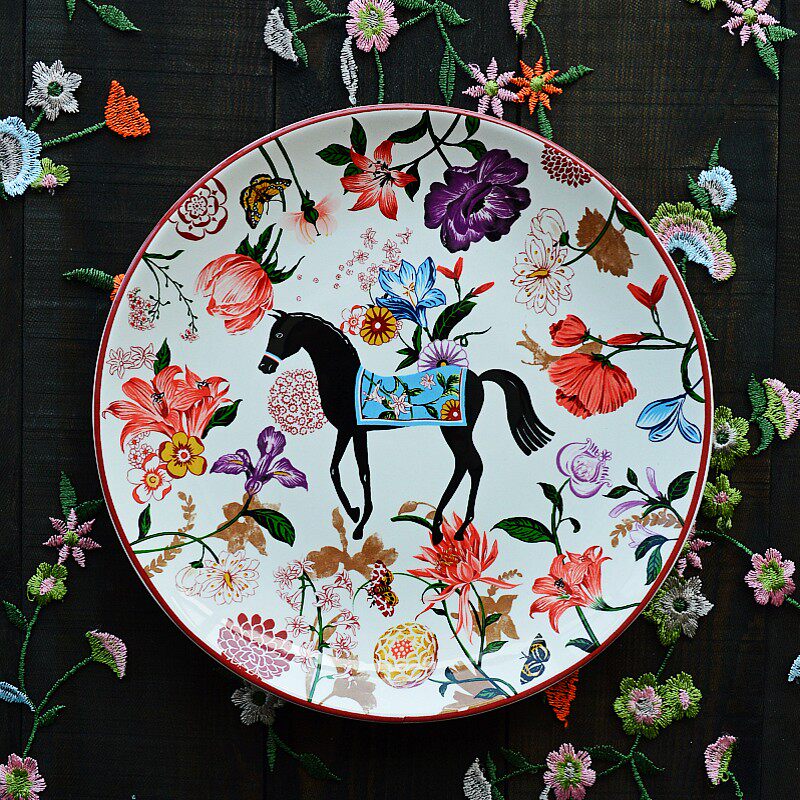 Nordic Countryside Underglaze Ceramic Dinner Plate