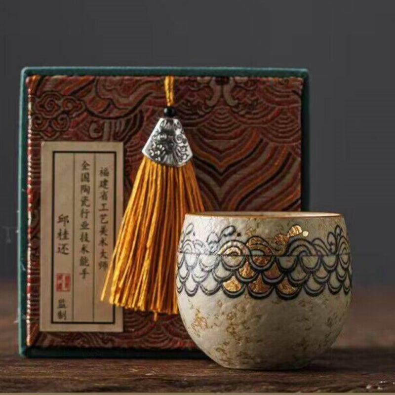 DunHuang Gilded Silver Master Tea Cups