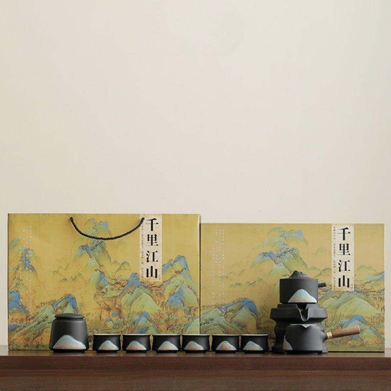 GOGLASSCUP Forbidden City Cultural Creativity Distant Hills Automatic kungfu Tea Set GoGlassCup