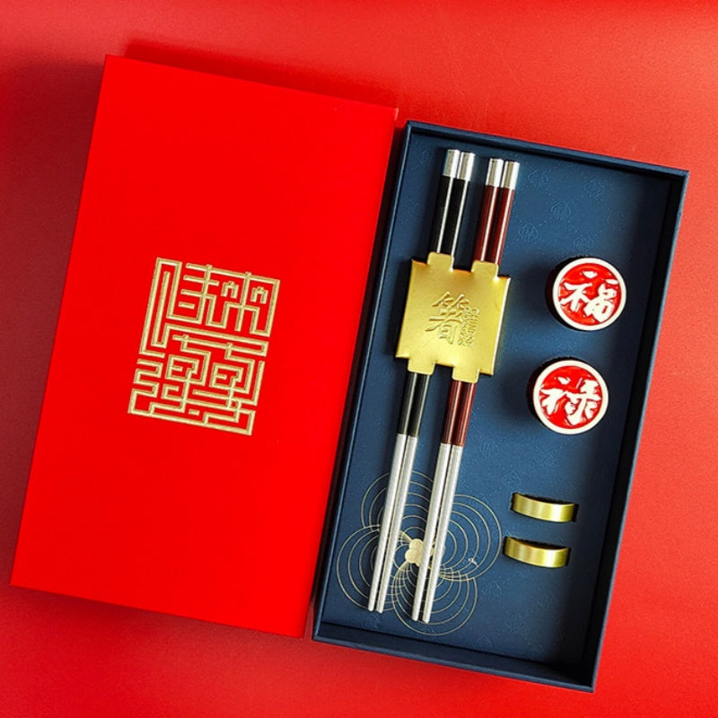 High-end Silver Chopsticks Gift Box-Chinese Characteristic Gift