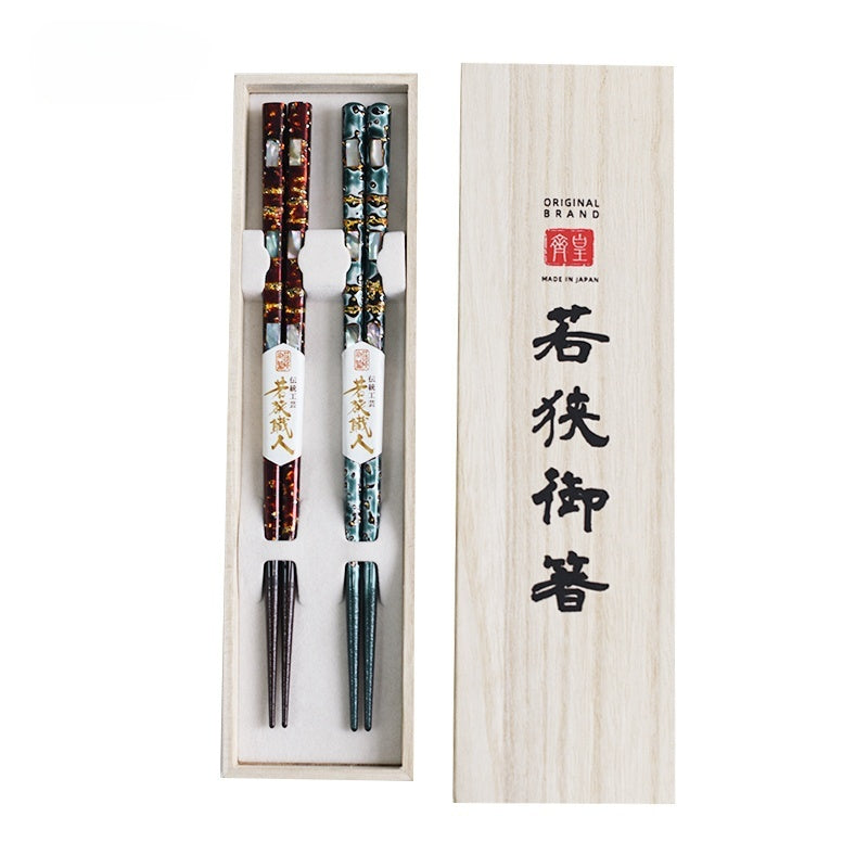 KAWAI WAKASANURI Inlaid Shell Chopsticks Goglasscup
