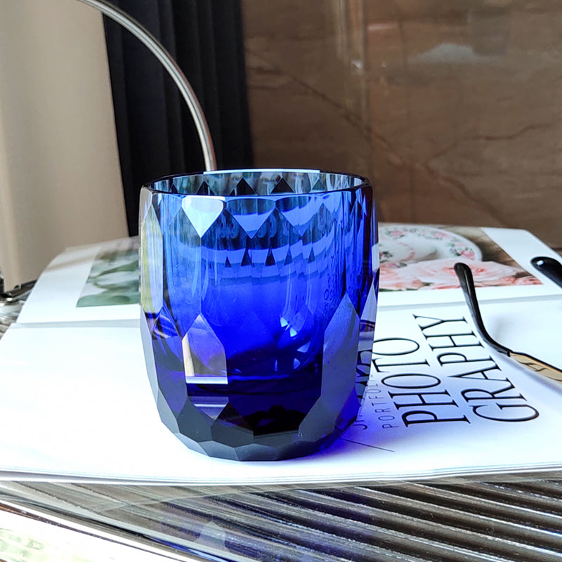 Fashion TCD K9 Crystal Japanese Edo Kiriko Whiskey Glass - Diamond-like - Pink GoGlassCup