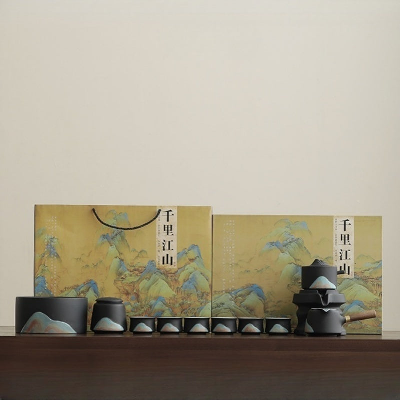 GOGLASSCUP Forbidden City Cultural Creativity Distant Hills Automatic kungfu Tea Set GoGlassCup