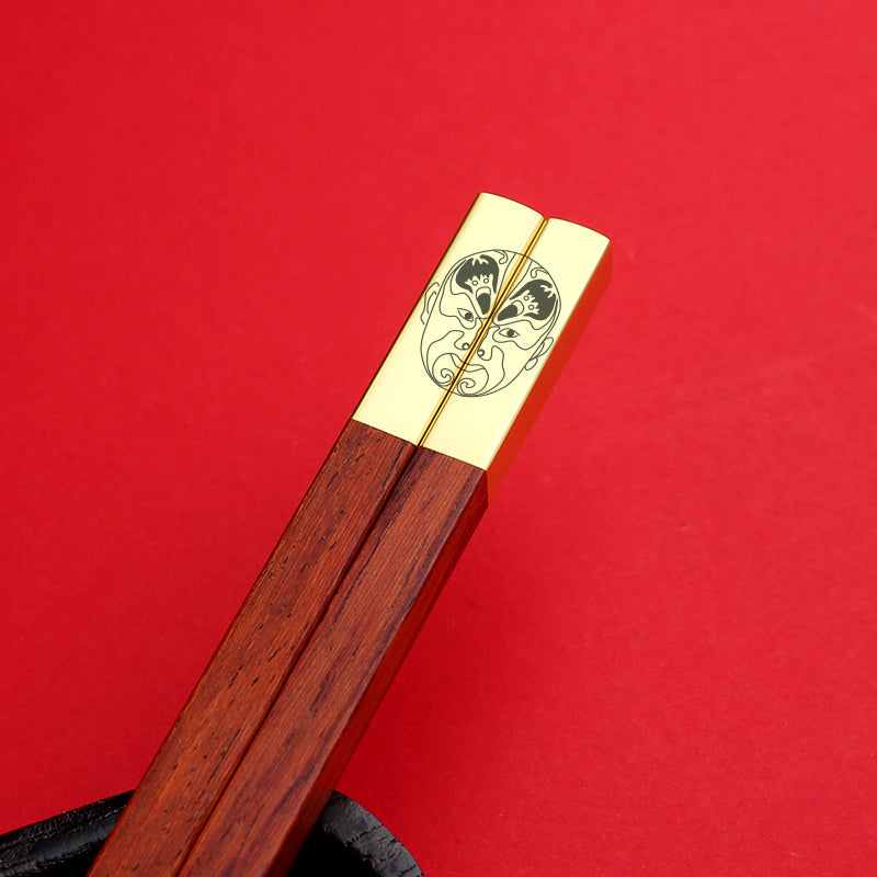 Single Household Mahogany Chopsticks Chinese Gift Box GoGlassCup