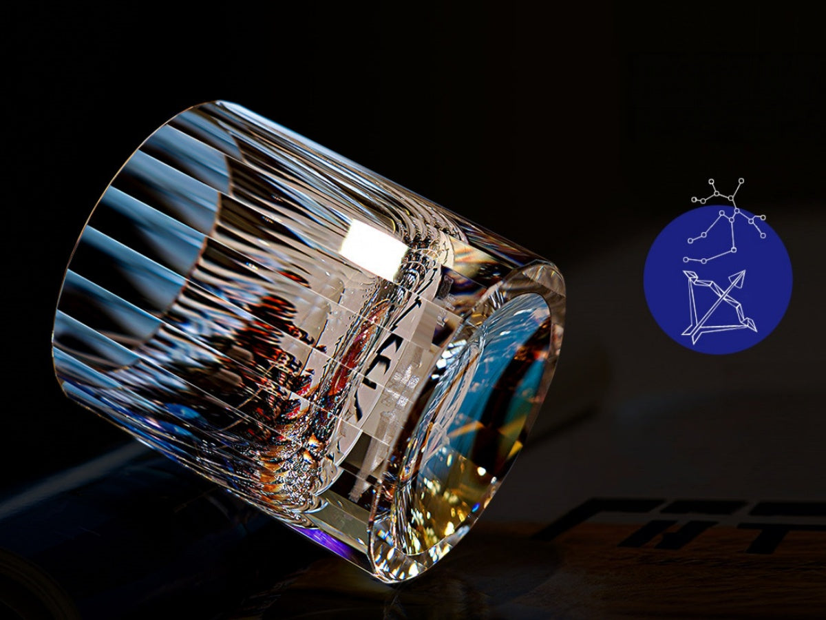Iridescent K9 Crystal Whiskey Glass – 12 Zodiac Signs