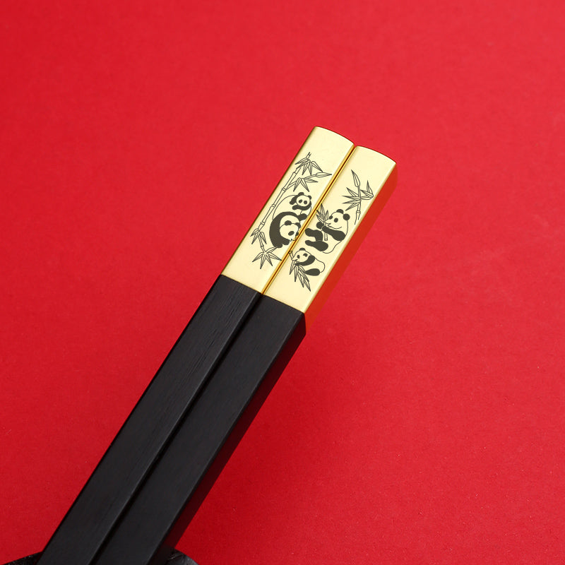 Single Household Mahogany Chopsticks Chinese Gift Box GoGlassCup