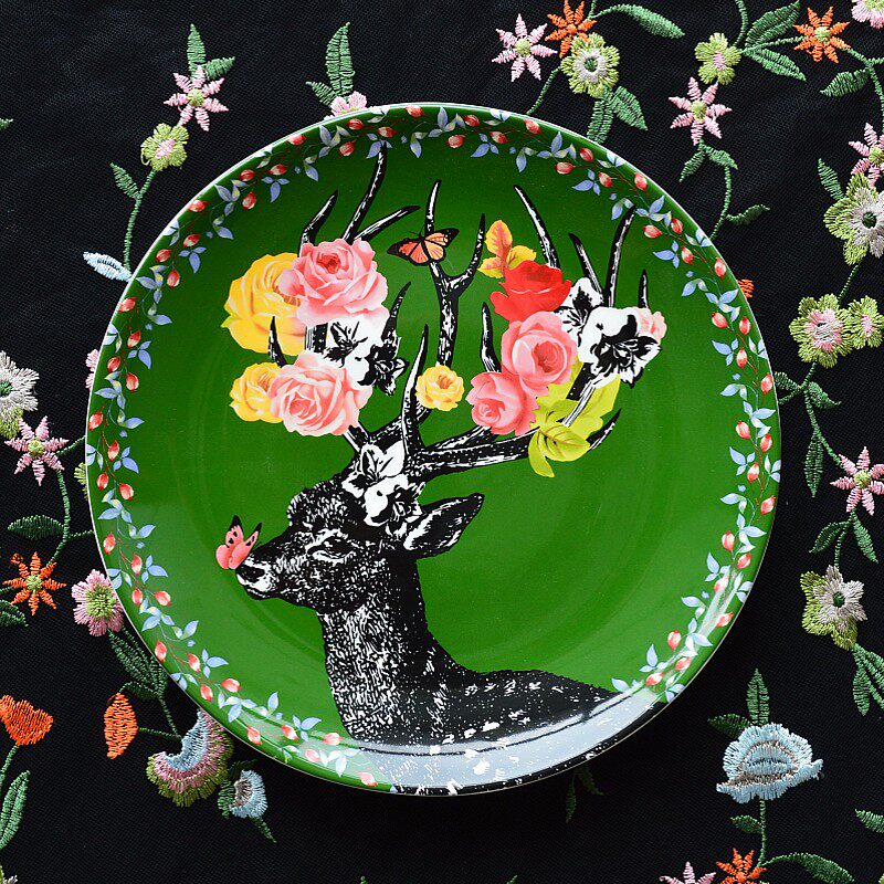 Nordic Countryside Underglaze Ceramic Dinner Plate